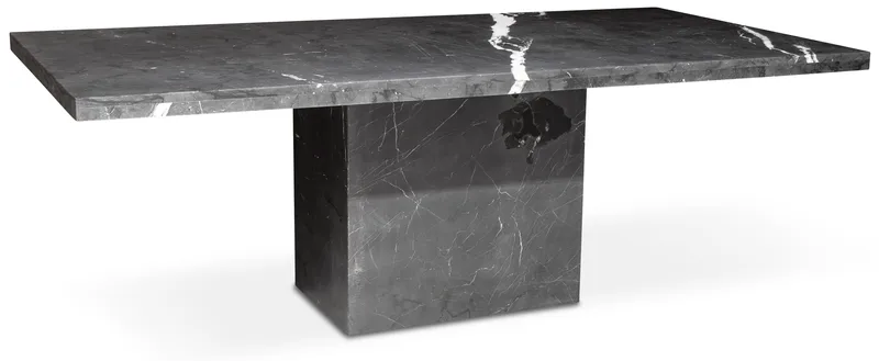 Pegani matbord i marmor 215x110 cm - Underrede, Marmor (grå med vit ådring)