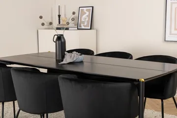 Pelle Matgrupp 190 cm Rektangulär med 6 Berit stolar - Svart - Products - Möbler - Bord & matgrupp - Matgrupp