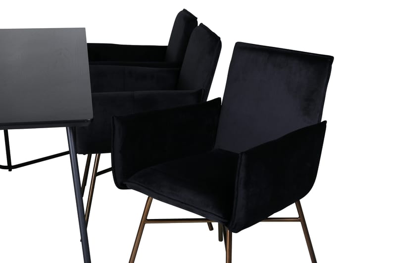 Petra Matgrupp 190 cm Rektangulär med 6 Petra stolar - Svart - Products - Möbler - Bord & matgrupp - Matgrupp