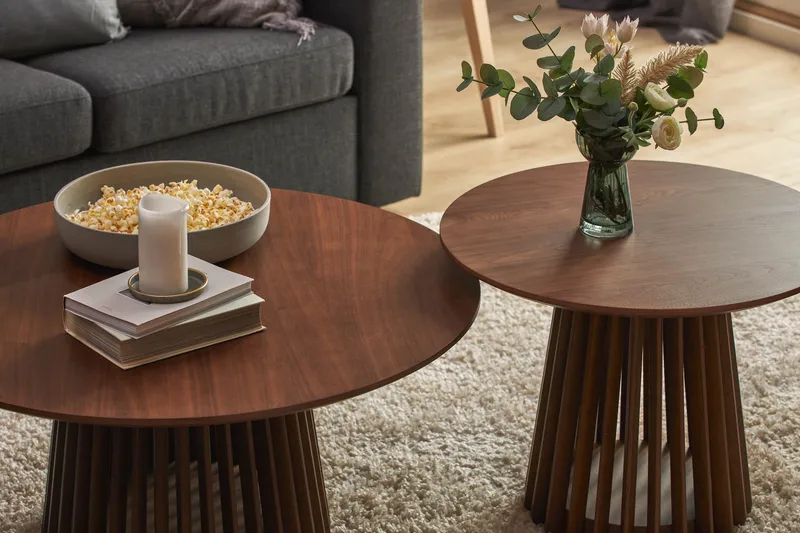 Peyra Soffbord 60 cm Runt - Valnöt - Products - Möbler - Bord & matgrupp - Soffbord