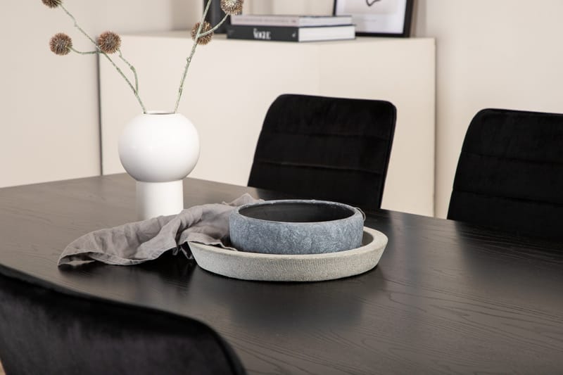 Piazza Matgrupp 180 cm Rektangulär med 6 Windu stolar - Svart - Products - Möbler - Bord & matgrupp - Matgrupp