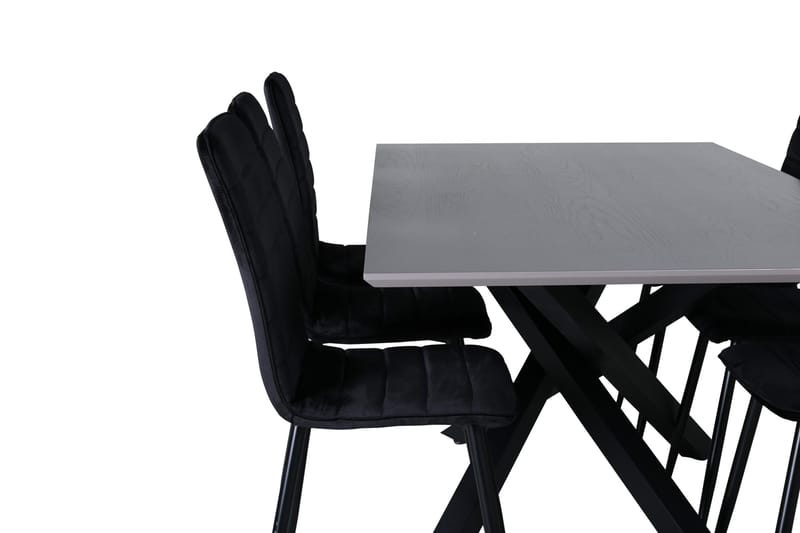 Piazza Matgrupp 180 cm Rektangulär med 6 Windu stolar - Svart - Products - Möbler - Bord & matgrupp - Matgrupp