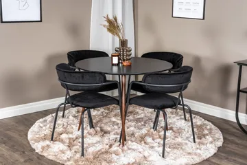 Plaza Matgrupp 100 cm Rund med 4 Arrow stolar - Svart - Products - Möbler - Bord & matgrupp - Matgrupp