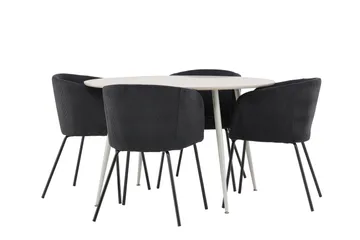 Plaza Matgrupp 120 cm Rund med 4 Berit stolar - Beige/Svart - Products - Möbler - Bord & matgrupp - Matgrupp