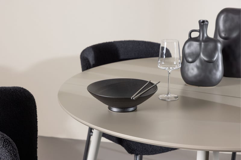 Plaza Matgrupp 120 cm Rund med 4 Modesto stolar - Beige/Svart - Products - Möbler - Bord & matgrupp - Matgrupp