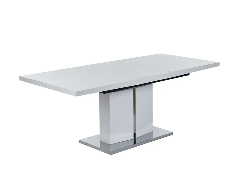 Rartliff matbord 160-200 cm förlängningsbart - Vit / Metall, Vit