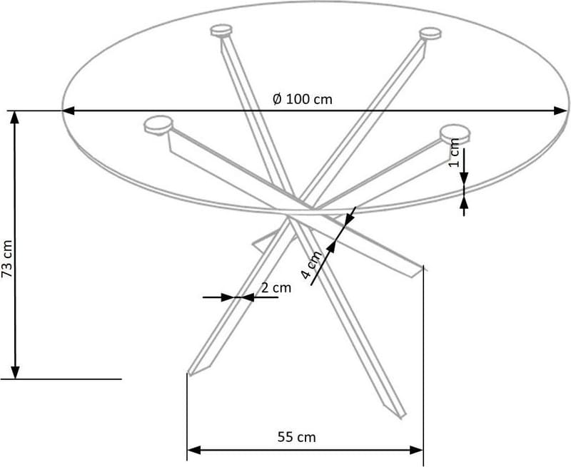 Raymond matbord Ø100 cm - Guld - Guld - Products - Möbler - Bord & matgrupp - Matbord & köksbord