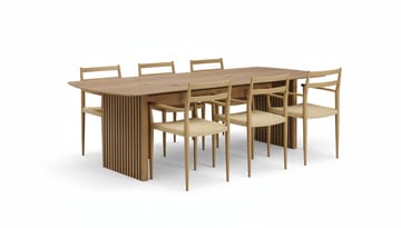 Richeto Matbord 180 cm med 6 st Jamna Karmstolar - Brun - Products - Möbler - Bord & matgrupp - Matgrupp