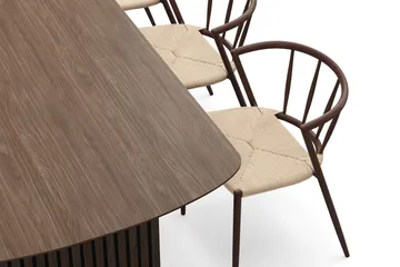 Richeto Matbord 180 cm med 6 Winston Matstolar - Rökt ek / Beige / Metallben Rökt ek - Products - Möbler - Bord & matgrupp - Matgrupp