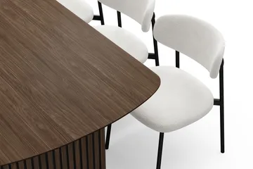 Richeto Matbord 210 cm med 6 Lucy Matstolar - Rökt ek / Vit Bouclé - Products - Möbler - Bord & matgrupp - Matgrupp