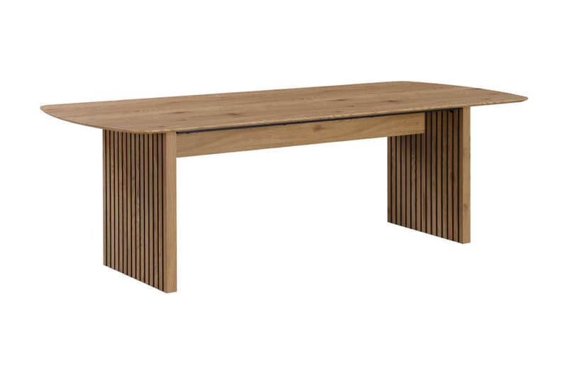 Richeto Matbord 240 cm med 8 Lucy Matstolar - Naturlig finish / Vit Bouclé / Metallben Svart - Products - Möbler - Bord & matgrupp - Matgrupp