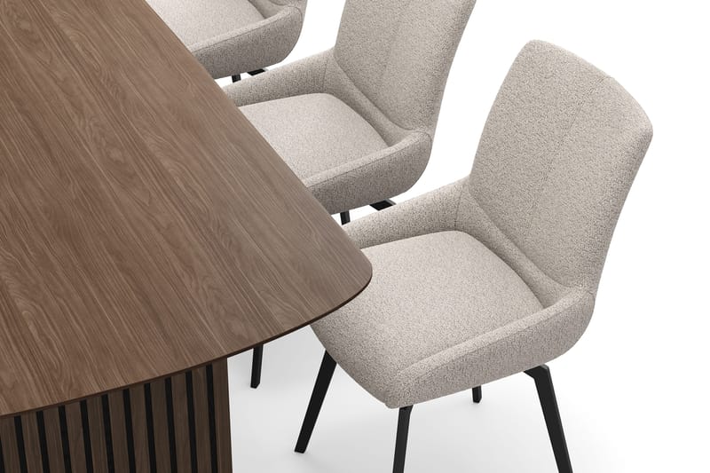 Richeto Matgrupp Rökt Ek 210 cm med 6 Mora Snurrstolar - Rökt ek/Mörkbeige - Products - Möbler - Bord & matgrupp - Matgrupp