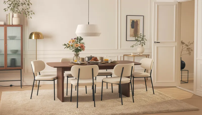 Richeto Matgrupp Rökt Ek 240 cm med 6 Gemmiano Matstolar - Rökt ek - Products - Möbler - Bord & matgrupp - Matgrupp