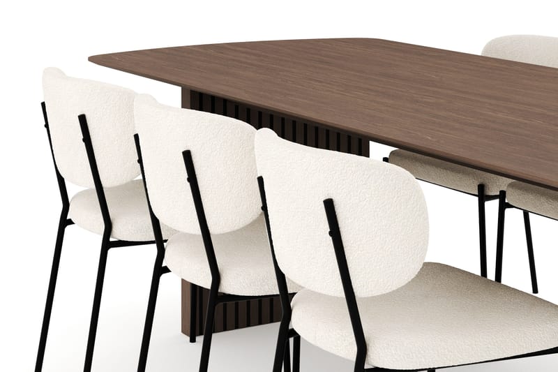 Richeto Matgrupp Rökt Ek 240 cm med 6 Gemmiano Matstolar - Rökt ek - Products - Möbler - Bord & matgrupp - Matgrupp