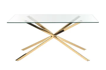 Rimbey Matbord 90x160 cm - Transparent/Guld - Products - Möbler - Bord & matgrupp - Matbord & köksbord