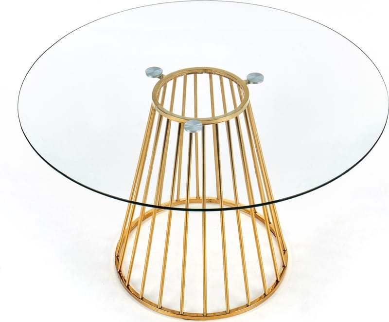 Runt matbord Ø120 cm Glas / Guld - Liverpool - Guld - Products - Möbler - Bord & matgrupp - Matbord & köksbord