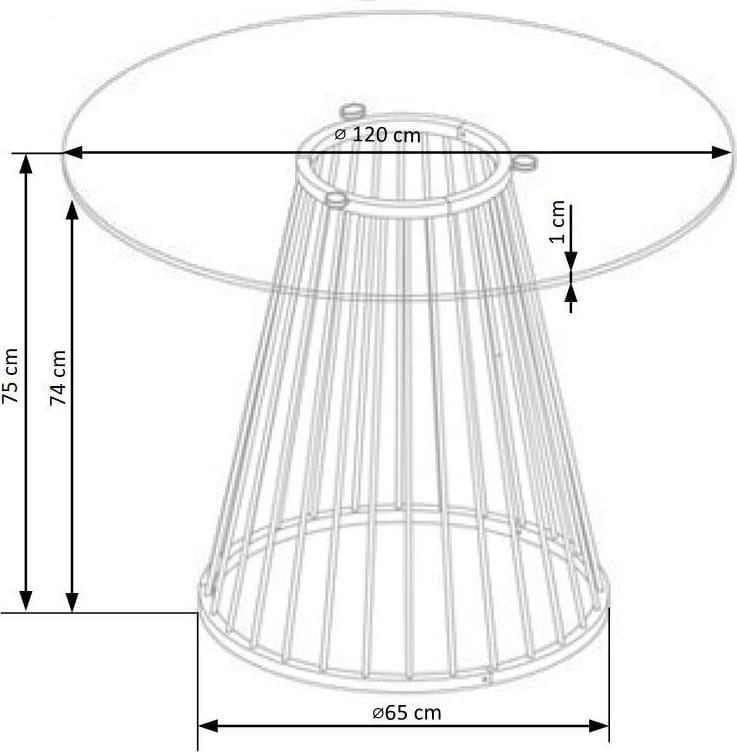 Runt matbord Ø120 cm Glas / Guld - Liverpool - Guld - Products - Möbler - Bord & matgrupp - Matbord & köksbord