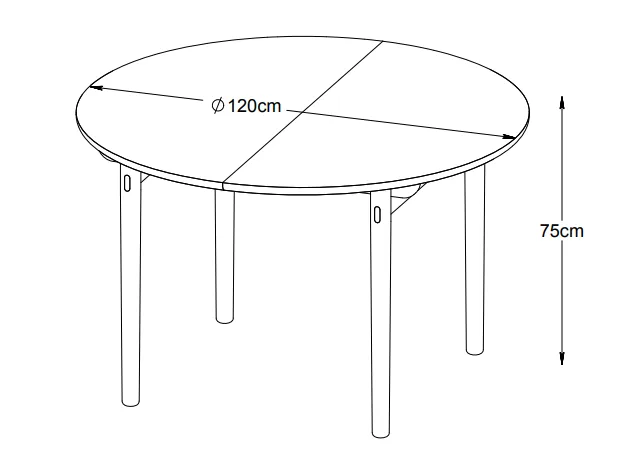 Runt matbord Ø120 cm i oljad ek, Oljad ek