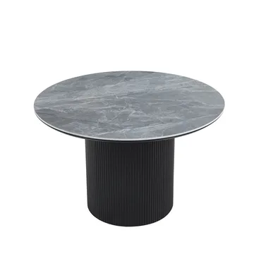 Salvador runt matbord Ø120 cm med grå keramisk sten - Grå keramisk sten - Products - Möbler - Bord & matgrupp - Matbord & köksbord