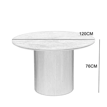Salvador runt matbord Ø120 cm med grå keramisk sten - Grå keramisk sten - Products - Möbler - Bord & matgrupp - Matbord & köksbord