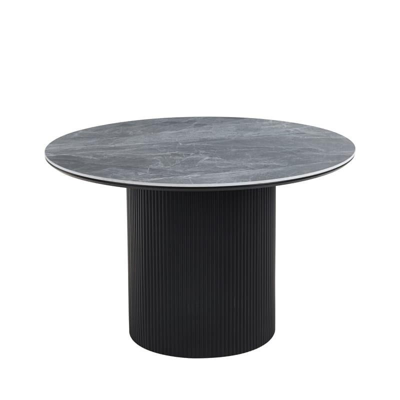 Salvador runt matbord Ø120 cm med grå keramisk sten - Grå keramisk sten - Products - Möbler - Bord & matgrupp - Matbord & köksbord