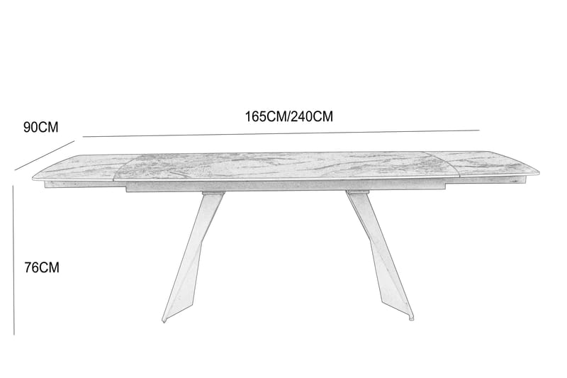 Saturnus matbord förlängningsbart 165-240 cm - Keramisk toppskiva - Matt svart/grå/brun marmormönstrad - Products - Möbler - Bord & matgrupp - Matbord & köksbord