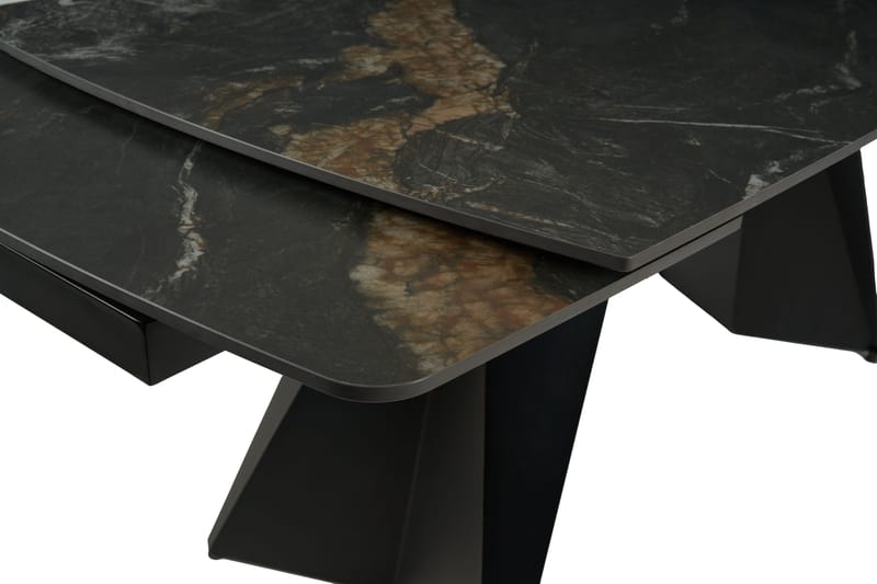 Saturnus matbord förlängningsbart 165-240 cm - Keramisk toppskiva - Matt svart/grå/brun marmormönstrad - Products - Möbler - Bord & matgrupp - Matbord & köksbord
