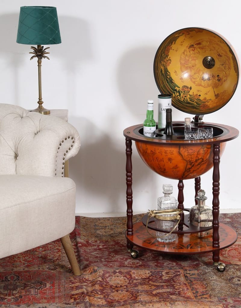 Barglob - Da Vinci - Jordglob som bar - brun - Products - Möbler - Bord & matgrupp - Serveringsvagn & serveringsbord - Barglob & jordglobsbar