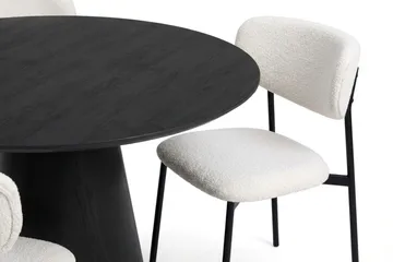 Siena Matgrupp runt 110 cm Svart med 4 Lucy Matstolar - Svart - Products - Möbler - Bord & matgrupp - Matgrupp