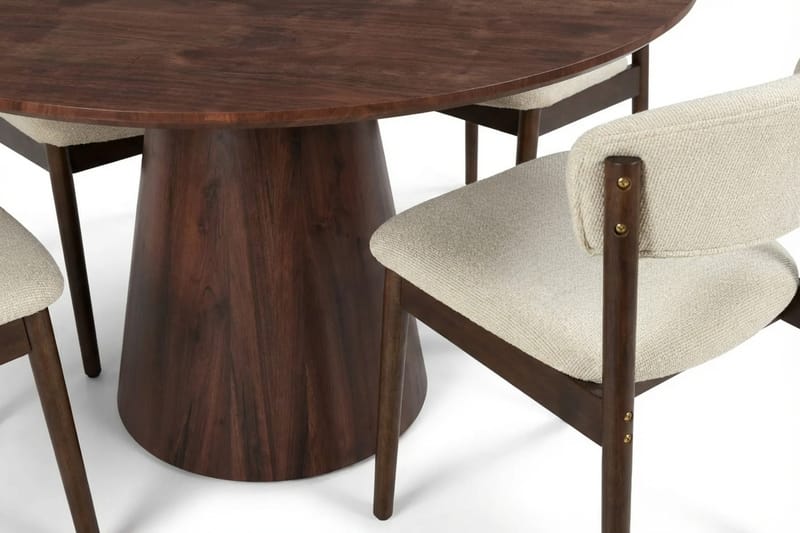 Siena Matgrupp runt 110 cm Valnöt med 4 Nala Matstolar - Valnöt - Products - Möbler - Bord & matgrupp - Matgrupp