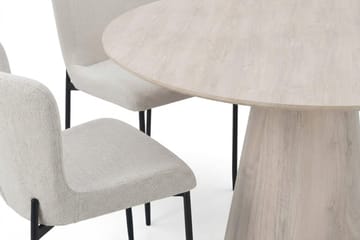 Siena Matgrupp runt 110 cm Vitlaserad med 4 Elsie Matstolar - Vitlaserad/Vit - Products - Möbler - Bord & matgrupp - Matgrupp