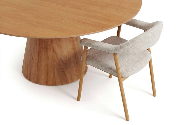 Siena Matgrupp runt 130 cm Ek med 4 Ronja Matstolar - Sand/Ek - Products - Möbler - Bord & matgrupp - Matgrupp