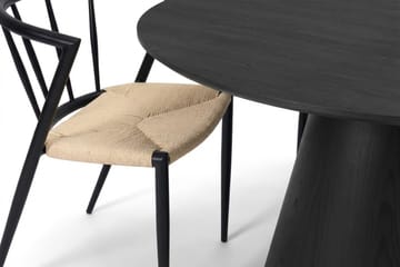 Siena Matgrupp runt 130 cm Svart med 6 Winston Matstolar - Svart - Products - Möbler - Bord & matgrupp - Matgrupp