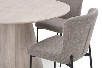Siena Matgrupp runt 130 cm Vitlaserad med 6 Elsie Matstolar - Vitlaserad/Ljusgrå - Products - Möbler - Bord & matgrupp - Matgrupp