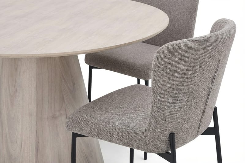 Siena Matgrupp runt 130 cm Vitlaserad med 6 Elsie Matstolar - Vitlaserad/Ljusgrå - Products - Möbler - Bord & matgrupp - Matgrupp