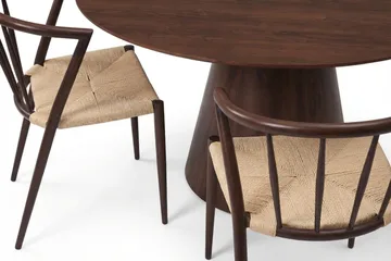 Siena Matgrupp runt 150 cm Valnöt med 6 Winston Matstolar - Valnöt - Products - Möbler - Bord & matgrupp - Matgrupp