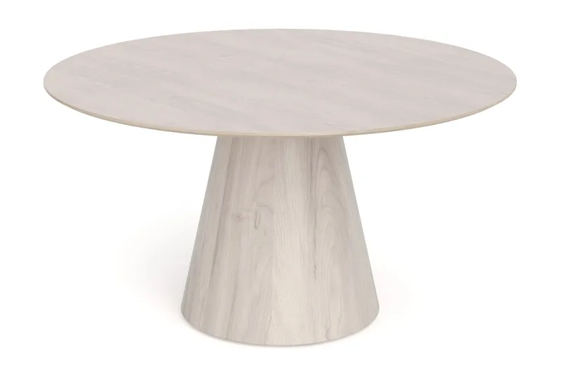 Siena Stort Matbord Runt 150cm Fanér, Vitpigmenterat