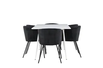 Silar Matgrupp 180 cm Rektangulär med 6 Berit stolar - Vit/Svart - Products - Möbler - Bord & matgrupp - Matgrupp