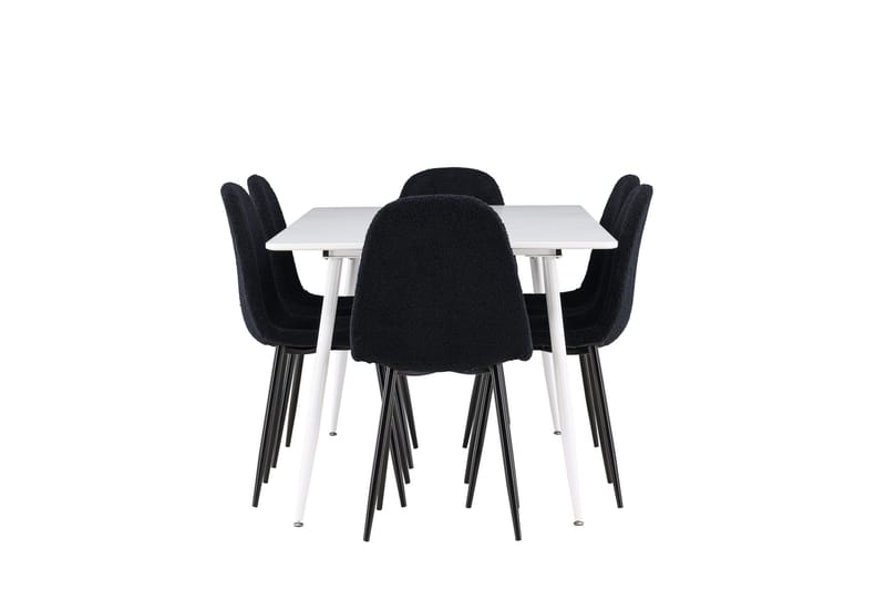 Silar Matgrupp 180 cm Rektangulär med 6 Polar stolar - Vit/Svart - Products - Möbler - Bord & matgrupp - Matgrupp