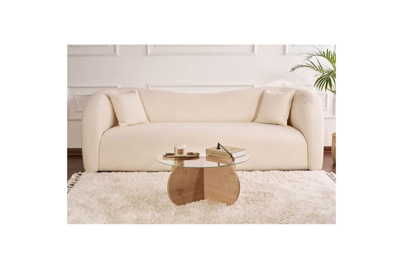 Soffbord Aeris 75 cm med Glasskiva - Safir Ek / Transparent - Products - Möbler - Bord & matgrupp - Soffbord