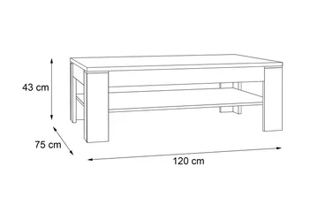 Perkhill Soffbord 120 cm med Förvaring Hylla - Brun/Grå - Products - Möbler - Bord & matgrupp - Soffbord - Soffbord med förvaring