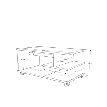 Solven Soffbord 90x42,5x51 cm - Ek - Products - Möbler - Bord & matgrupp - Soffbord - Soffbord med hjul