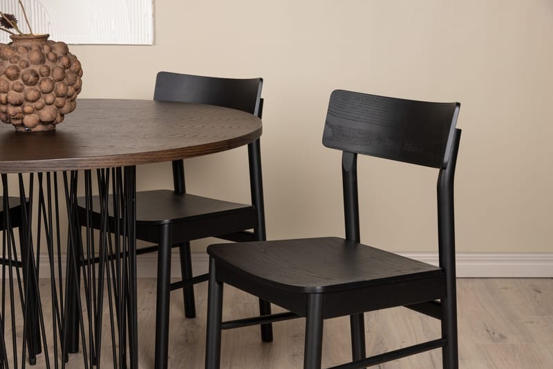Stone Matgrupp 120 cm Rund med 4 Montros stolar - Svart - Products - Möbler - Bord & matgrupp - Matgrupp
