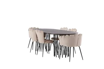 Stone Matgrupp 220 cm Oval med 2 Limhamn stolar - Beige - Products - Möbler - Bord & matgrupp - Matgrupp