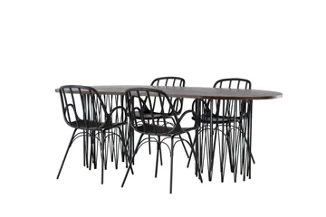 Stone Matgrupp 220 cm Oval med 4 Dyrön stolar - Svart - Products - Möbler - Bord & matgrupp - Matgrupp