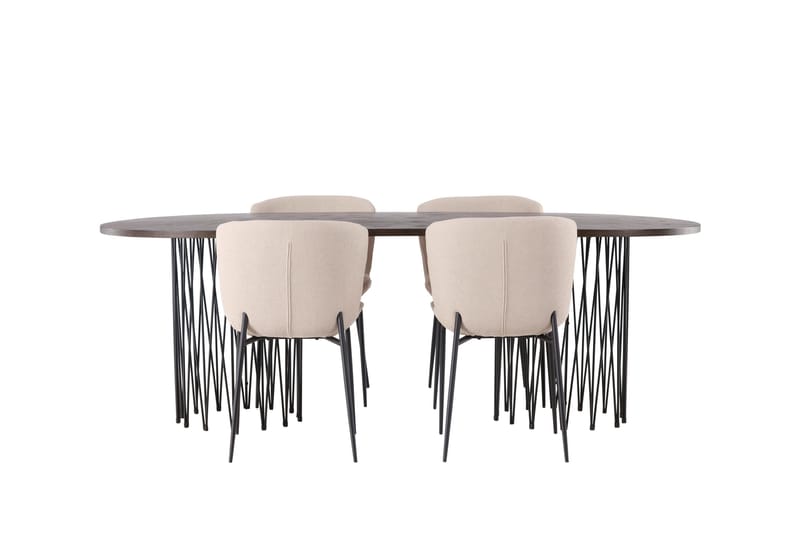 Stone Matgrupp 220 cm Oval med 4 Modesto stolar - Beige - Products - Möbler - Bord & matgrupp - Matgrupp