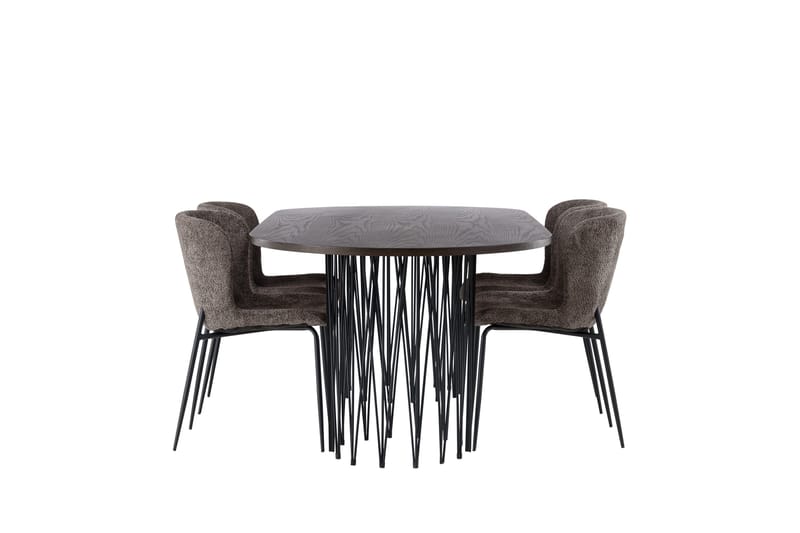 Stone Matgrupp 220 cm Oval med 4 Modesto stolar - Mörkgrå - Products - Möbler - Bord & matgrupp - Matgrupp