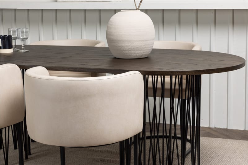 Stone Matgrupp 220 cm Oval med 4 Simrishamn stolar - Beige - Products - Möbler - Bord & matgrupp - Matgrupp