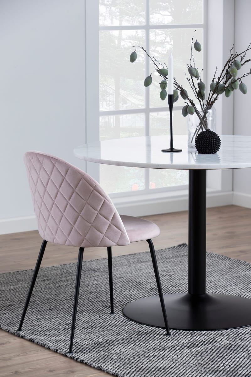 Tarifa matbord Ø110 cm - Vit marmor/svart - Vit marmor/svart - Products - Möbler - Bord & matgrupp - Matbord & köksbord