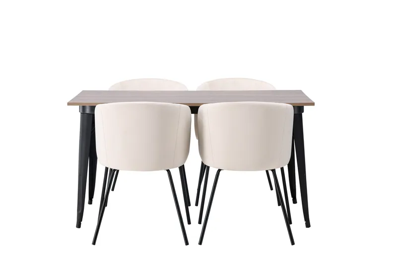 Tempe Matgrupp 140 cm Rektangulär med 4 Berit stolar - Beige - Products - Möbler - Bord & matgrupp - Matgrupp